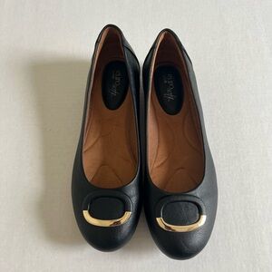Sofft Black Flats with Gold Accent